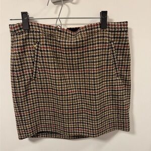 J Crew Classic Houndstooth Mini Skirt